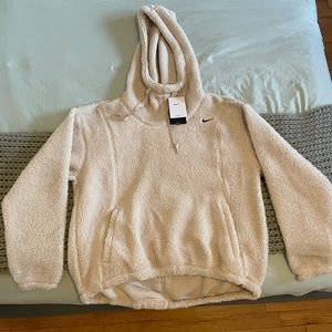 Nike Sherpa in Rattan/Black. Size XS. Oversize fit. New with tags.